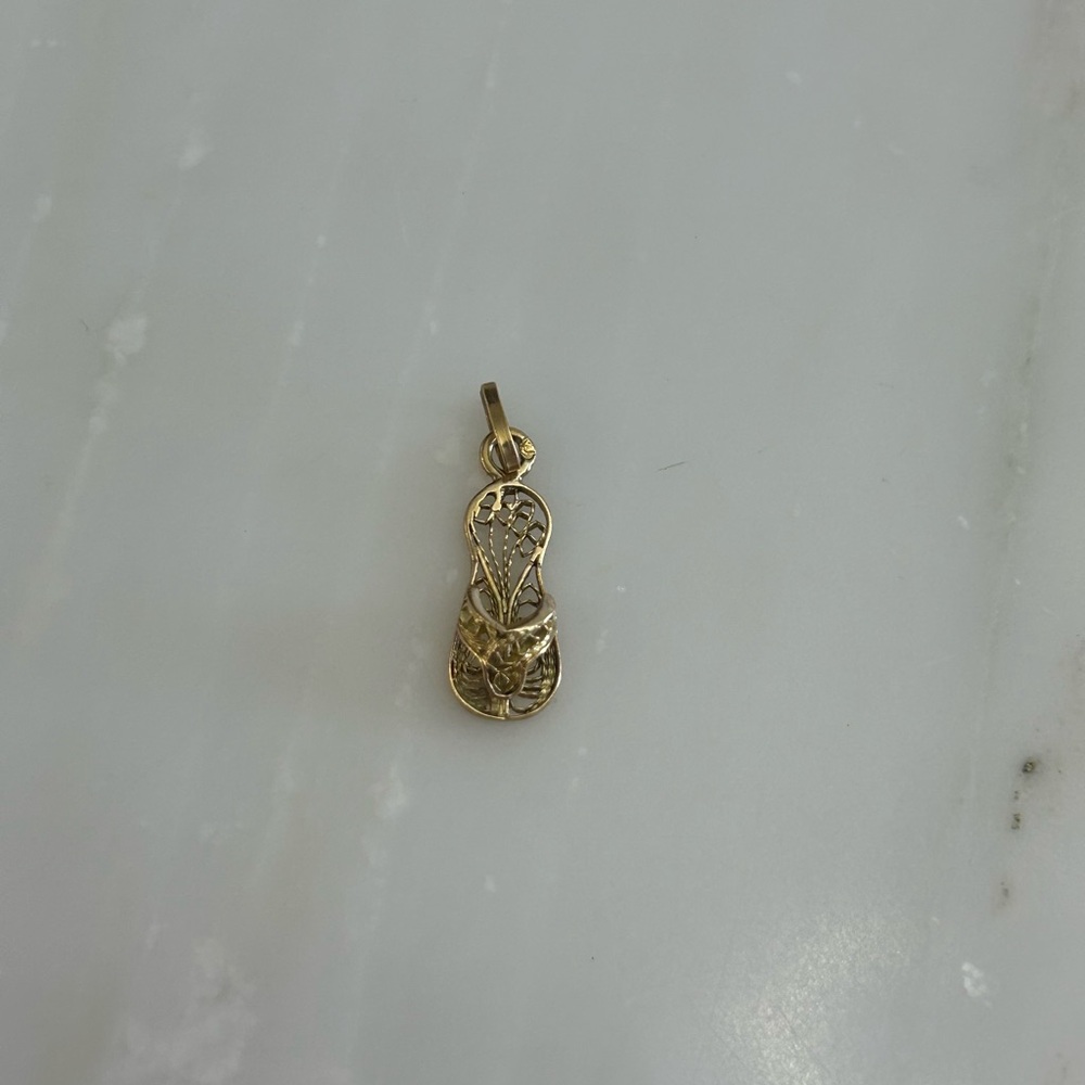 10k Solid Gold Sandal Pendant